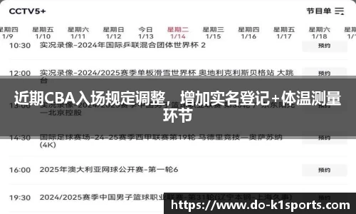 近期CBA入场规定调整，增加实名登记+体温测量环节